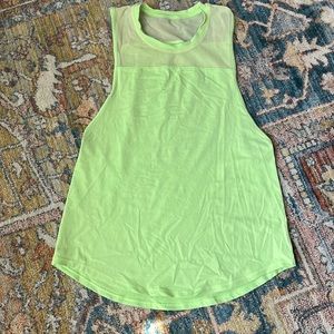 Lululemon Limegreen Mesh Detail Tank